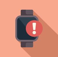 Expired duration of smartwatch icon flat . Event deadline vector