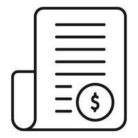 Collateral paper document icon outline . Finance support vector