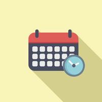 Calendar schedule icon flat . Period term study vector