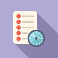 Agreement contract duration icon flat . Task deadline vector