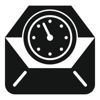 Mail info meeting duration icon simple . Time schedule vector