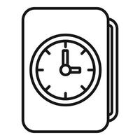 Duration of deadline folder work icon outline . Research shape vector