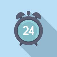 Period alarm clock time icon flat . Duration event vector