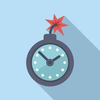 Duration bomb timer deadline icon flat . Contract online vector