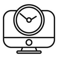 Online contract duration icon outline . Meeting online vector