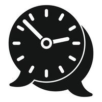 duración hora de charla reunión icono sencillo . evento fecha límite vector