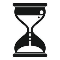 Hourglass duration timer icon simple . Event overtime vector