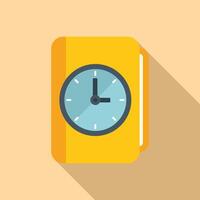 Duration of deadline folder work icon flat . Research shape vector