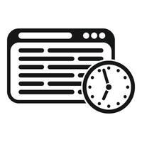 Web site duration work icon simple . Digital hour vector