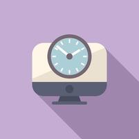 Online contract duration icon flat . Meeting online vector
