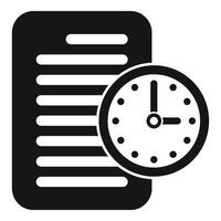 Duration of deadline document icon simple . Contract overtime vector