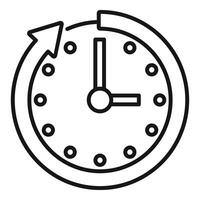 Duration of hour clock icon outline . Event schedule vector