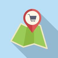 Map pointer shop icon flat . Locator online vector