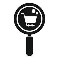 Search shop icon simple . Store locator online vector