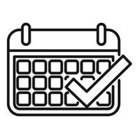Approved calendar event icon outline . Meeting timeframe vector