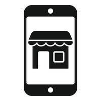 Mobile app store locator icon simple . Market internet vector