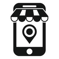 Street shop mobile locator icon simple . Pointer locate vector