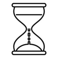 Hourglass duration timer icon outline . Event overtime vector