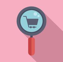 Search shop icon flat . Store locator online vector