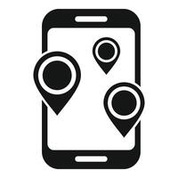 Location service smartphone icon simple . Shop road market vector