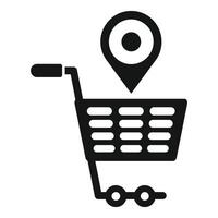 Find store place online icon simple . Street location vector