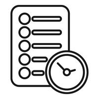 Agreement contract duration icon outline . Task deadline vector