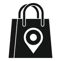 Shopping place locator icon simple . Online map app vector