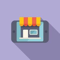 Mobile store locator online icon flat . Geo pointer vector