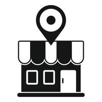 Market locator icon simple . Local front vector