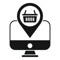 Mark store online icon simple . Computer app vector