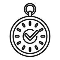 Classic stopwatch duration icon outline . Clock event vector