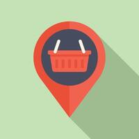 Location of market icon flat . Online app help vector