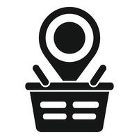 Shop market location icon simple . Geo pointer vector