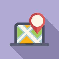 Mark online locator icon flat . Market place vector