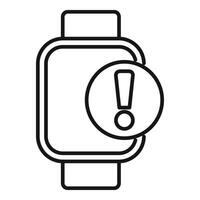 Expired duration of smartwatch icon outline . Event deadline vector