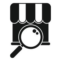 Search shop magnifier icon simple . Online locator app vector