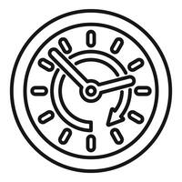 Wall clock hour duration icon outline . Event schedule vector
