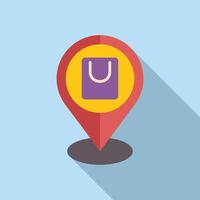 Store locator map pin icon flat . Near find point vector