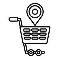 Find store place online icon outline . Street location vector