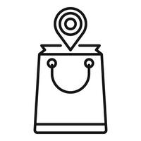 Mark store position icon outline . Online app vector