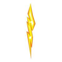 Dramatic lightning bolt icon cartoon . Storm weather vector