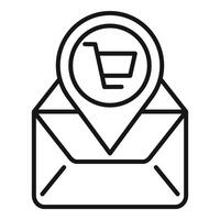 Store locator mail info icon outline . Geo retail vector