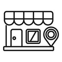 Store locator position icon outline . Market place vector