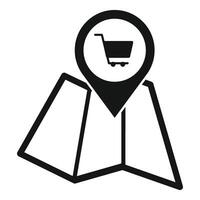 Map pointer shop icon simple . Locator online vector