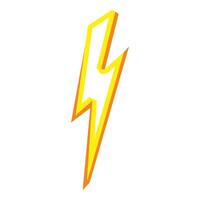 Electrical powerful bolt icon cartoon . Thunderbolt flash vector