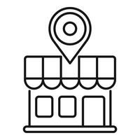 Market locator icon outline . Local front vector