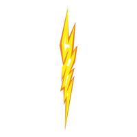 Volt yellow bolt icon cartoon . Charge shock light vector