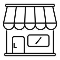 Street market shop icon outline . Road sign vector