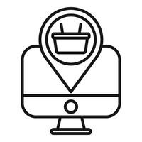 Mark store online icon outline . Computer app vector