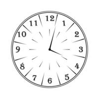 A round clock with a dial and hands vector